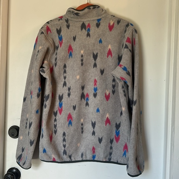 Patagonia Synchilla Snap T Fleece Pullover Wish Tails Gray Arrow Print SZ S - Picture 6 of 6